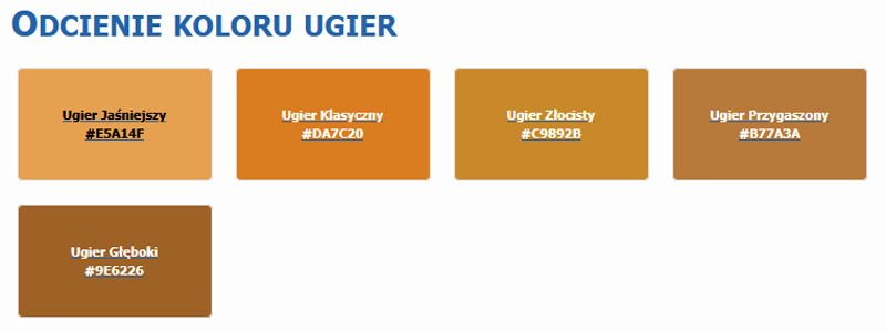 Odcienie koloru ugier