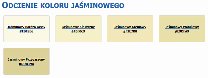 Odcienie koloru jaśminowego